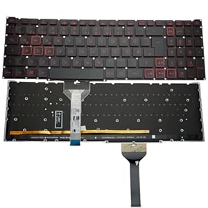 Trade-Shop Original Laptop Notebook Tastatur Deutsch QWERTZ mit roter Beleuchtung kompatibel mit Acer Nitro 5 AN515-57 AN517-41 AN517-45 AN517-51