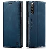 Xperia 10 IV ケース 手帳型 xperia 10 IV SO-52C SOG07 手帳 ケース エクスペリア10iiii 手帳型ケース Xperia 10 iiiiスマホケース Xperia 10 iv case RFID 磁気防止 スキミング防止 スタンド機能 (Xperia 10 IV SO-52C SOG07対応)ネイビー