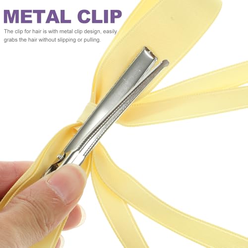 Pinza Lazo Grande de Encaje Amarillo para Mujer miniatura 3