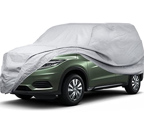 ボディーカバー ミニバン車カバー不織布 4層構造 裏起毛 XXXL大型 サイズ 防水防塵防輻射紫外線 黄砂対策(525*185*175 CM- ミニバン, グレー)