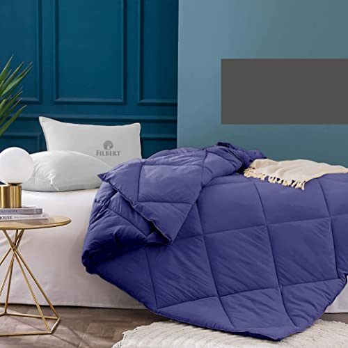 Image of Filbert - Super Comfort Microfiber 500 GSM King Size Comforter for Heavy Winter Blanket Quilt Diamond Stitch (92 inch x 106 inch Inches /233cm x 269cm) - Comforter King Size|Medium Blue