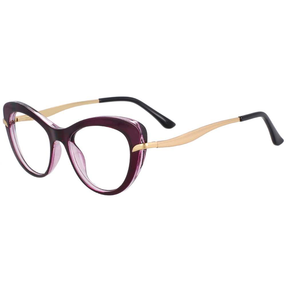 Montature per occhiali in titanio di plastica retrò Cat Eye Occhiali da vista moda donna uomo