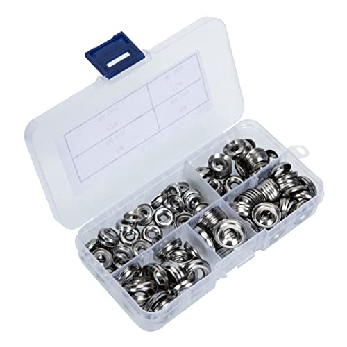 SOLUSTRE 180pcs Hollow Fisheye Gasket Stainless Steel Countersunk Washers for DIY Projects Industrial Equipment and Home Crafting