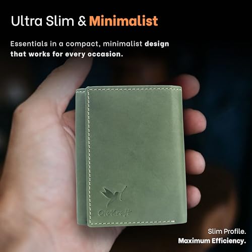 RFID Blocking Trifold Wallet for Men – Premium Full Grain Leather Wallet with ID Window, 9 Card Slots, 2 Hidden Pockets, 2 Bill Compartments – Gift Set with AirTag Holder Keychain3