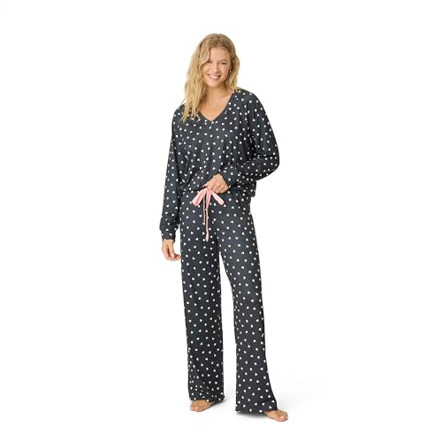 PJ Salvage Women's [Amazon Exclusive] Cloud Jersey Open-Bottom Pajama 2-Piece Pj Set