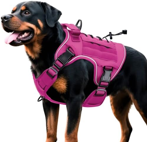 Heavy-Duty Tactical Dog Harness for Large Dogs, No Pull Adjustabl...