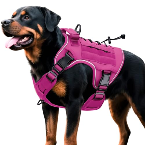 Heavy-Duty Tactical Dog Harness for Large Dogs, No Pull Adjustabl...