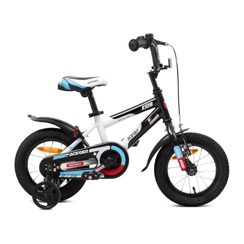 Image of ACEGER Simon Kids Bike for Boys Girls Toddlers, Unisex for Aged 3-13 Years, 12 14 16 18 Inch Children Bicycle with Training Wheels, 20 Inch Bike with Kickstand
