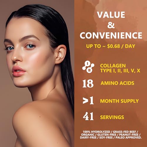 Image of Zammex Multi Collagen Protein Powder, Type I & III & V & X, Hydrolyzed Collagen Peptides for Women & Men, Supports Hair and Skin, Gut Health, 41 Servings, Chocolate