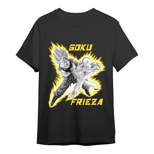 Comic Studio Dragon Ball Z Camiseta | Goku & Frieza | Negro | M T-Shirt, Unisex