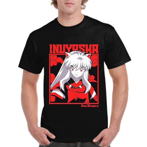 the Fan Tee Camiseta de Adulto de Hombre Dibujos Animados Anime Divertido Universo, Vibras de Manga, Mundo Otaku, Japan Fan Kanji, Inuyasha, Kagome 007 3XL