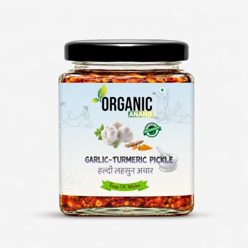 Image of Organic Anand Homemade Kachi Haldi Lahsun Ka Achar 250g | Garlic Turmeric Pickle | Fresh Turmeric Garlic Pickle | Traditional Indian Achaar | Flavourful & Delicious | Pack of 1