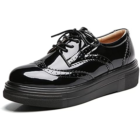 DADAWEN Women's Platform Lace-Up Oxford Shoes Cover