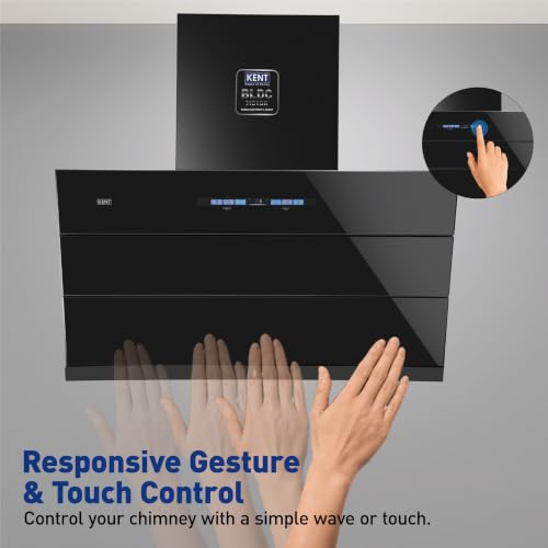 Image of KENT Stax S2 90 cm Inclined Openable Flap Design Kitchen Chimney | BLDC Motor | Powerful Suction 1900m /hr | Gesture & Touch Control | Auto Clean | LED Light | 5 Yrs Motor+2 Yrs Comprehensive Warranty