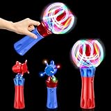 The Dreidel Company Light-Up Orbiter LED Spinning Wand, with Push Button, 7' Inches, Great Gift Idea for Boys, and Girls, Birthday Party Favor, Events, and Gatherings (Single)