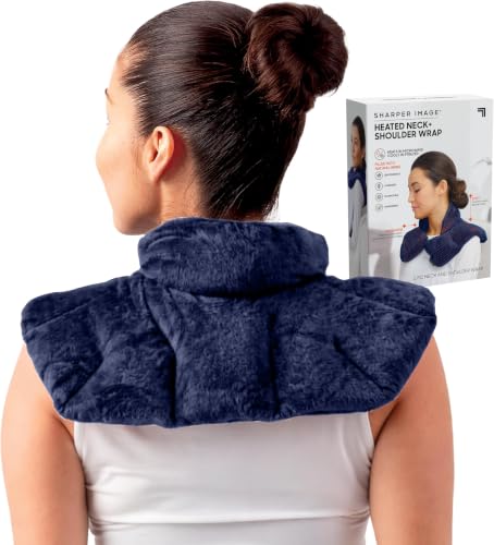 Image of Sharper Image Heated Neck & Shoulder Wrap-Microwavable Warm&Cooling Plush Pad,Scented Aromatherapy(100% Natural Lavender &Herb Spa Blend)Pain Tension Headache Relief Therapy,Gift for Women(Pack of 8)