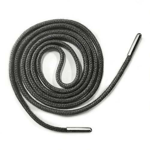 Gownsella 5/32(4mm) Kevlar Aramid Fibers Work Boot Laces with Metal Tips Heavy Duty Shoelaces Replacement For Steel Toe Firefighting Logging Welder Boots (Black 63/160cm)