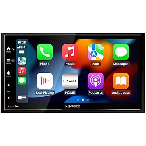 KENWOOD DMX709S eXcelon 6.95-Inch Capacitive Touch Screen, Car Stereo, CarPlay and Android Auto, Bluetooth, AM/FM HD Radio, MP3 Player, USB Port, Double DIN, 13-Band EQ, SiriusXM Cover
