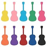 MixTeach 200 pcs Guitar Cutouts Paper Guitar Shape Accents Assorted Color Guitar Die Cuts Music Classroom Decorations with Glue Point for School Bulletin Board Locker Craft Projects Party Wall Decor