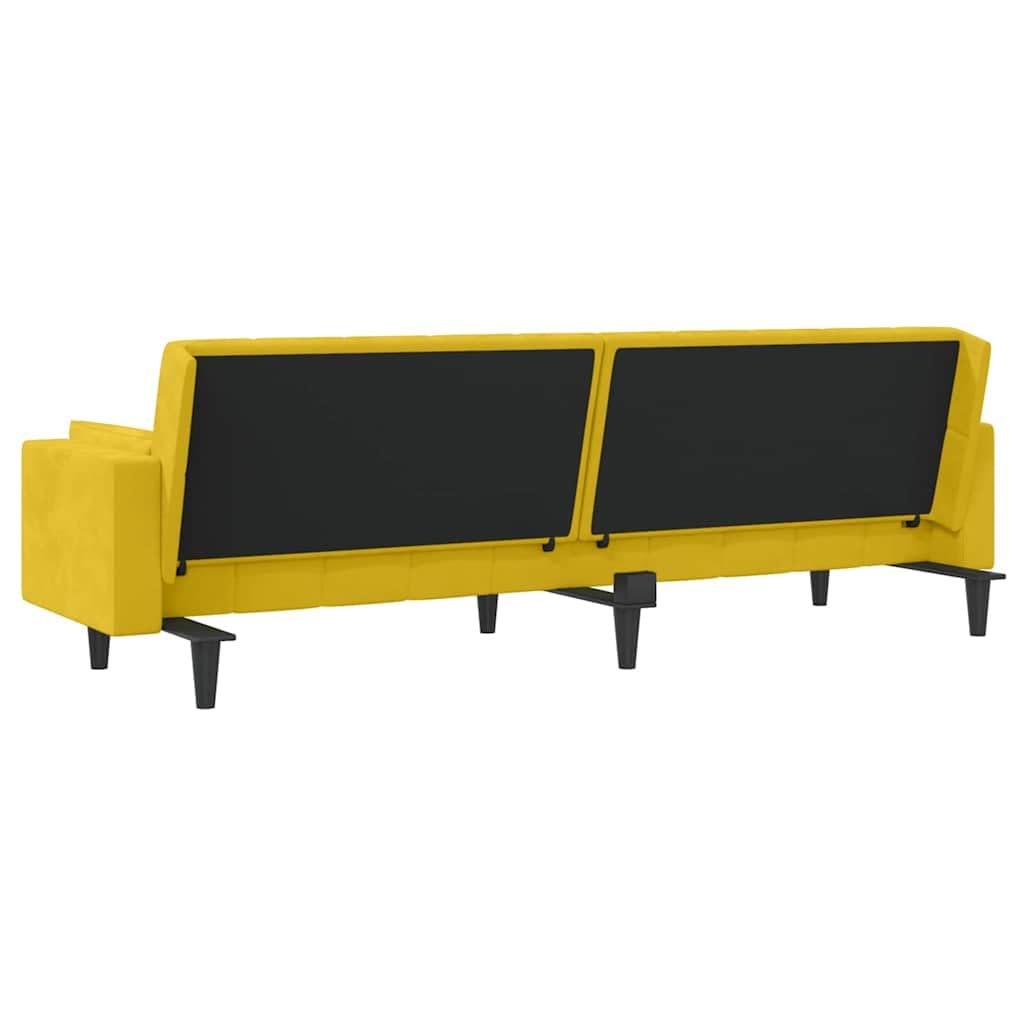 vidaXL Sofá Cama de 2 plazas con Dos Almohadas Terciopelo Amarillo