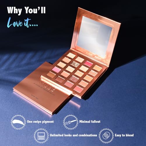 Image of Glam21 Muse Eyeshadow Palette | Highly Pigmented |20 Selected Shades| Highly Pigmented Matte& Shimmer | Long-Lasting, Crease-Free Formula Shades | Professional & Everyday Eye Makeup- 30gm| 02- Divine