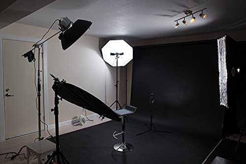 Image of Eloies Professional (Heavy Duty Thick Lekra Polyester Fabric) Black Backdrop for Photography Video Making Photoshoot Background for Photography Recording Photo, Photoshoot (8 Feet x 12 Feet.)