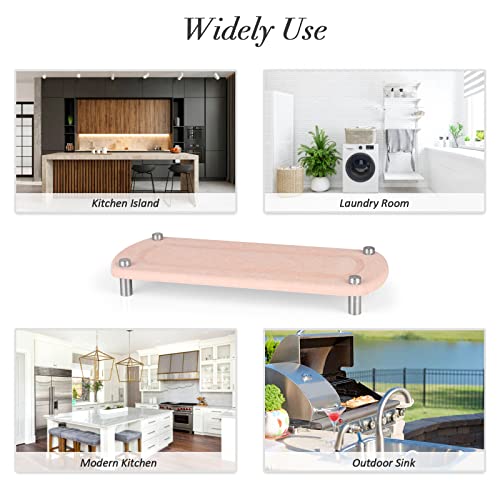 Ozzptuu Sink Caddy Instant Dry Kitchen Sink Organizer Sponge Holder For Kitchen Sink Diatomaceous Pedestal Stand Riser With Stainless Steel Feet Protection For Modern Home (Pink 2Pc) #TOP5