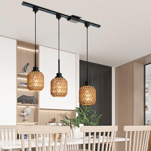3-Lights-H-Type-Track-Lighting-Pendants-with-393-Inches-H-Type-Rail-Rattan-Pendant-Lighting-Fixtures-Ceiling-Hanging-Boho-Tracking-Pendant-Lights-for-Kitchen-Island-Dining-Room-E26-Socket 3 Lights H Type Track Lighting Pendants with 393 Inches H Type Rail Rattan Pendant Lighting Fixtures Ceiling Hanging Boho Tracking Pendant Lights for Kitchen Island Dining Room E26 Socket