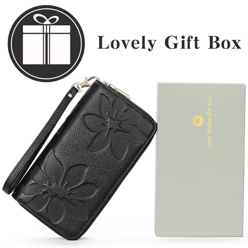 Goiacii Women'S Wallet Large Capacity Double Zip Around Credit Card Holder Leather Ladies Wallet thumb #4