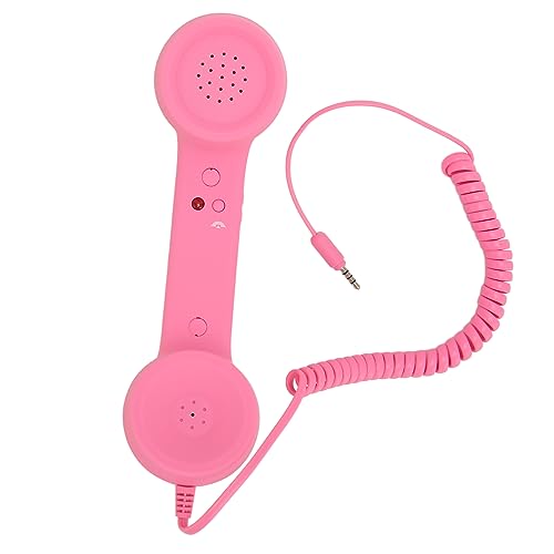 Retro Trådbunden Telefonlur 3,5 Mm - Strålningssäker (Rosa)