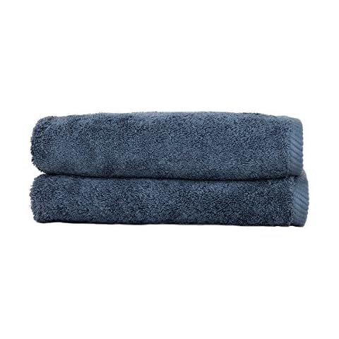 Linum Home Textiles 100% Turkish Cotton Soft Twist Hand Towels, Midnight Blue, 2 Piece Cover