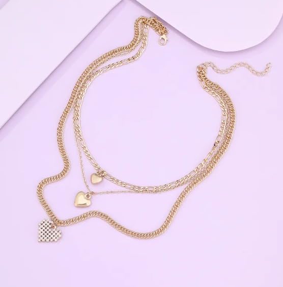 Gold Layered Herringbone Necklaces for Women, Trendy 14K Gold Plated Paperclip Snake Chain Necklace Cuban Link Simple Chunky Toggle Clasp Necklace Set Fashion Jewelry - Image 2