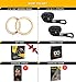 Double Circle Gymnastics Rings with Quick Adjust Numbered Straps and Exercise Videos Guide - Full Body Gym Rings - Calisthenics Rings Wooden Rings 1.25