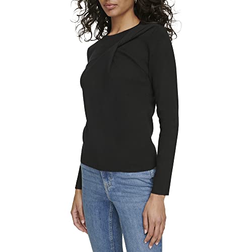 Image of Calvin Klein Women's Twist Neck Long Sleeve Sweater