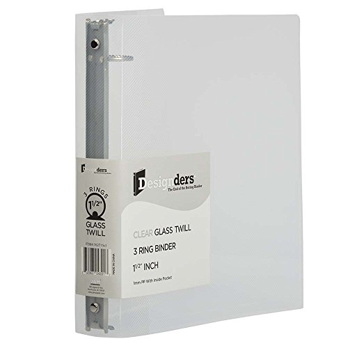 JAM PAPER Plastic 1.5 inch Binder - Clear 3 Ring...