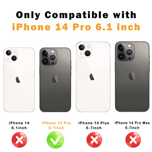 Defender Case For Iphone 14 Pro With Belt-Clip Holster - With 2X Screen Protectors + 1X Camera Lens Film - Durable Dual-Layer Heavy Duty Protective Shockproof Tough Rugged Cover 6.1 Inch, Dark #TOP1