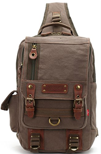 Genda 2Archer Senderismo Hombres de Lona Bolsa de Mensajero Escalada Deportes Bolsa Pecho (Ejercito Verde)