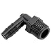 Parker Hannifin 329HB-10-8PP Par-Barb Polypropylene Male Elbow Fitting, 90 Degree Angle, 5/8" Hose Barb x 1/2" Male NPT, Black