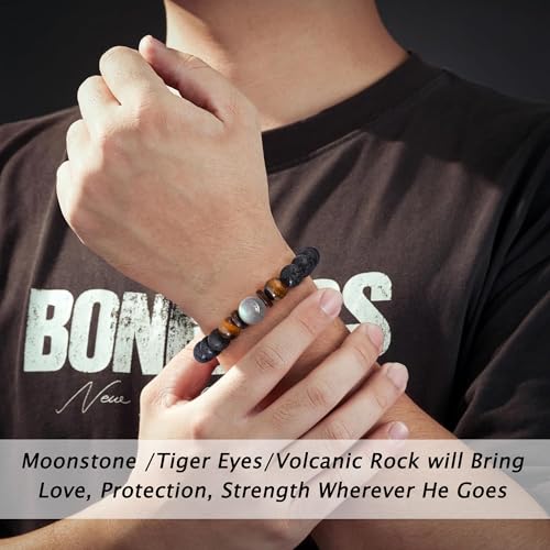 Pulsera Moonstone para hombres regalo miniatura 5