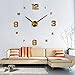 Thema Wandaufkleber Neue Uhr Wandbild DIY 3D Acryl Spiegel Aufkleber Großes Haushalt Quarz Runde Nadel Moderne Dekoration Stitching Abziehbild-Aufkleber-Formen ( Color : Gold , Sheet Size : 37 inch )