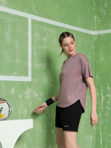 Image of Kvetoo Women Apple Cut Gym T Shirt Breathable Workout Tee Slim Fit Activewear Top Sports Training Yoga T Shirt Women