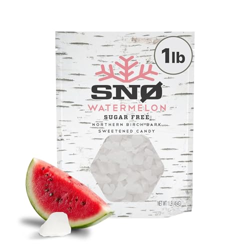 Watermelon KETO Xylitol Candy Chips - SNØ 1LB Bag - Sugar-Free Candy With Only 2 Ingredients | Low Carbs, Diabetic-Friendly, Non-GMO, Vegan, GF & Kosher | Purest candy in the world!