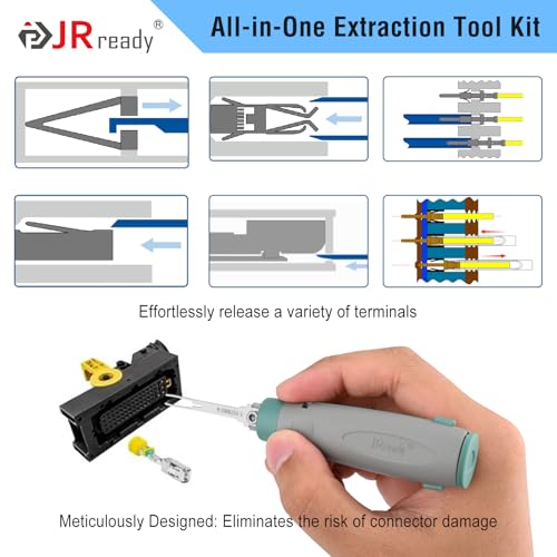 Image of JRready JRconDRK00B16-01 Replacement Tips for Pin Removal Tool - 16 Pcs Tips for AMP TE Molex Deutsch JST Harting Connectors, Compatible with High-Power Industrial Applications