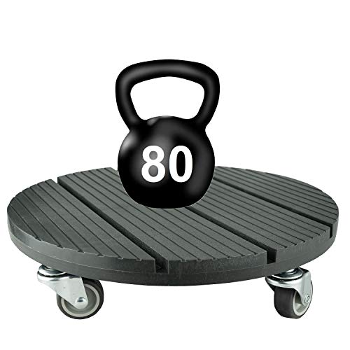 HRB WPC plantenroller, weerbestendig, 80 kg draagkracht, rolplank, planten, bloempotonderzetter voor binnen en buiten… - Afbeelding 5