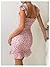 MakeMeChic Women's Floral Dress Tie Front Ruffle Sleeve Ruched Bodycon Mini Dresses Pink X-Small