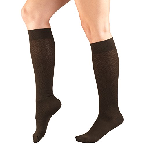Image of Truform Compression Socks, 15-20 mmHg, Knit Women's Dress Socks, Knee High Over Calf Length