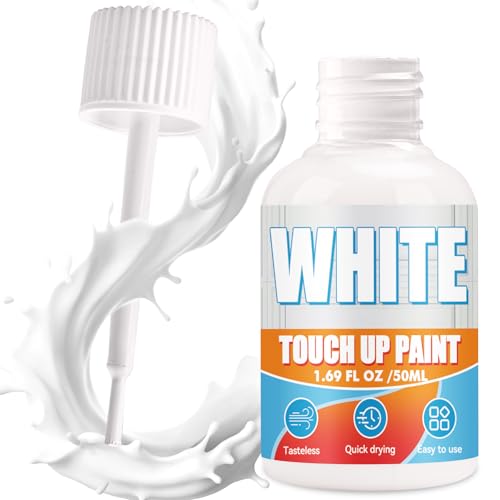 White Touch Up Paint Pen, White Paint for Wall, Door, Cabinets, Furniture, Enamel, Appliance(Semi-Gloss, 50ML)