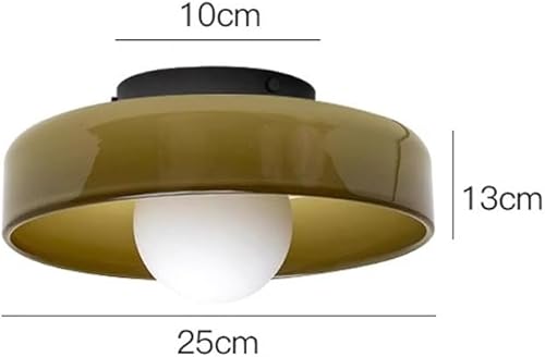 Miniatura 6 de Lámpara de techo semiempotrada de cristal naranja de mediados de siglo con globo de leche, nórdico, moderno, verde, accesorios de iluminación para