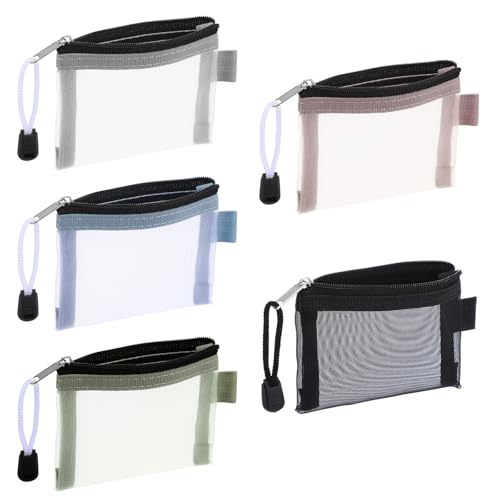 5 Pack Mini Zipper Mesh Bags,3 x 4.5 Inch Mesh Nylon Zipper Pouch...