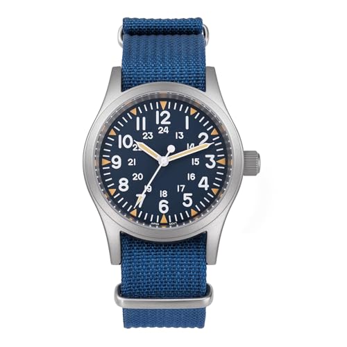 Image of Militado ML05 38mm VH31 Quartz Watch - Domed Sapphire Crystal Field Watch C3 Super Luminous Retro Sweep Wrist Watch for Men 100M Waterproof